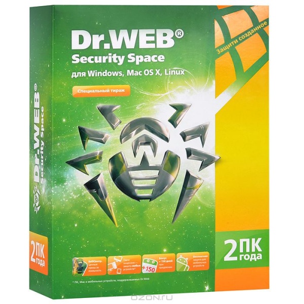 Dr.Web Security Space КЗ 2 ПК/2 года (картонная упаковка)
